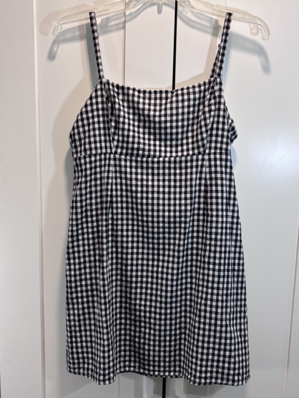 Cooperative 100% Cotton Gingham Mini Dress Urban Outfitters Black White Size 6 - Picture 2 of 6